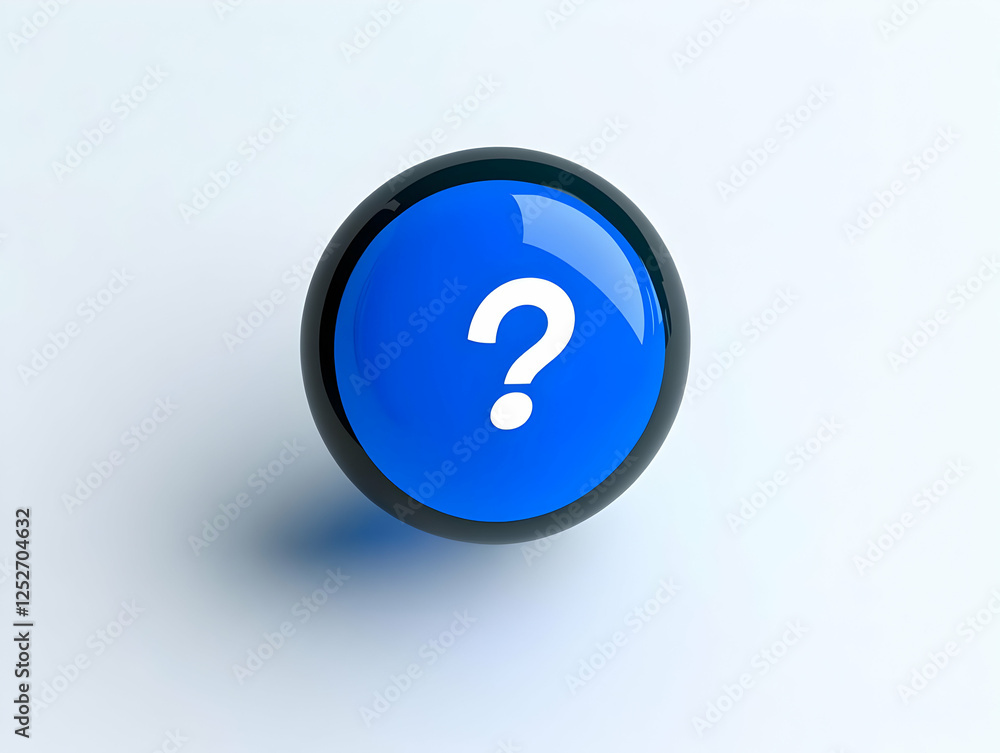 3D Blue Sphere Question Mark Illustration 3D Blue Sphere Question Mark Illustration