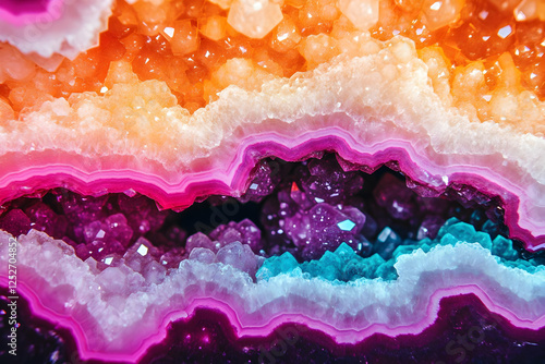 Vibrant Geode Crystal Illus...