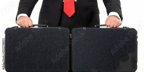 Businessman Holds Two Brief...