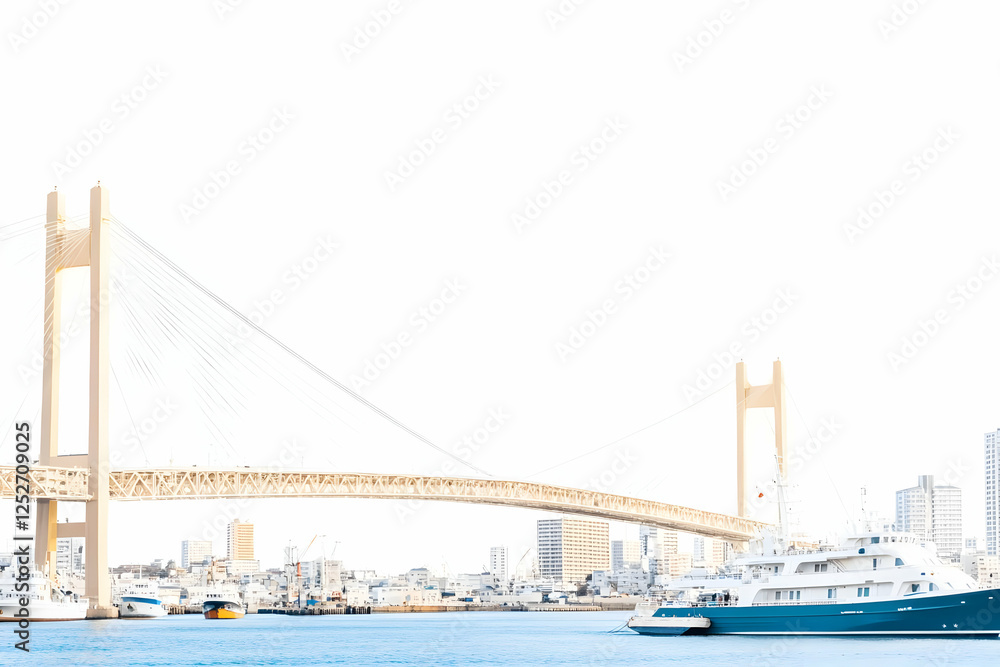 Obraz premium Modern Cable-stayed Bridge Illustration