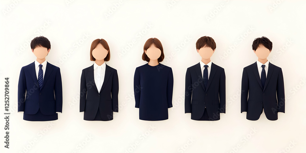 Illustration of Faceless Business People in Suits Illustration of Faceless Business People in Suits