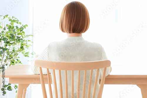 Woman's Back, Bob Haircut, ...
