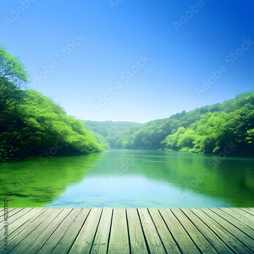 Serene River Landscape Back...