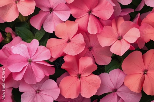 Bright pink flowers bloom in a vibrant garden setting during spring season