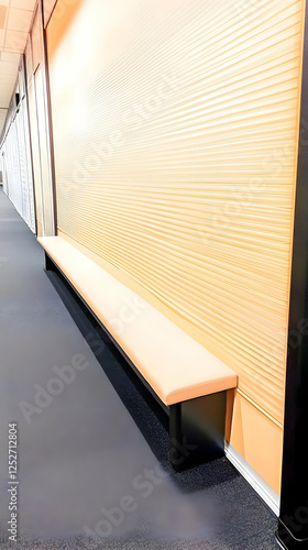 Beige Bench Minimalist Illu...