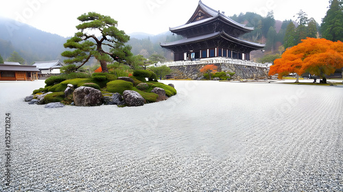 Serene Zen Garden Temple Il...