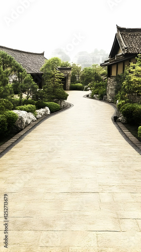 Serene Asian Garden Path Il...