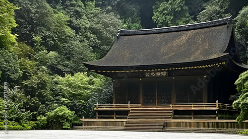 Serene Japanese Temple Illu...