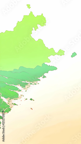 Stylized Green Island Illus...