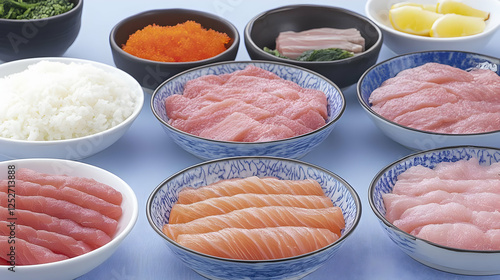 Delicious Sushi Bowl Illust...