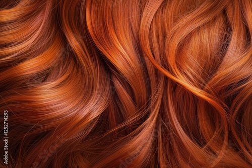 Portrait of a young woman with vibrant red curly hair and captivating green e...