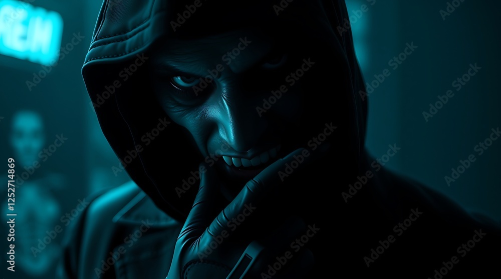 Sleek Cyberpunk Assassin in Neon-Lit Cityscape Sleek Cyberpunk Assassin in Neon-Lit Cityscape