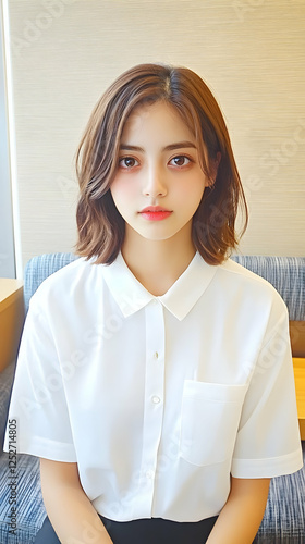 Woman in White Shirt Portra...