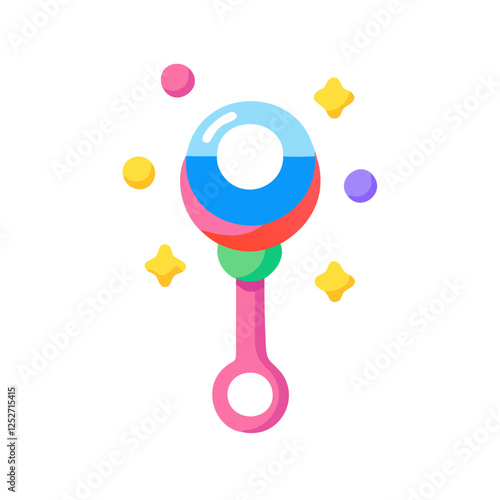 Baby rattle toy with colorful design