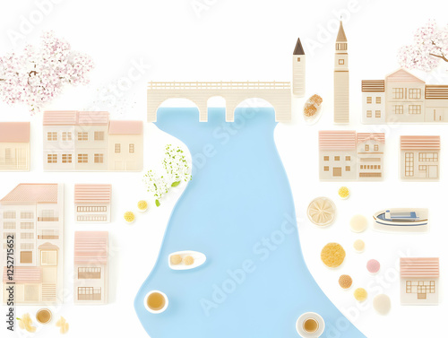 Charming Town Illustration:...
