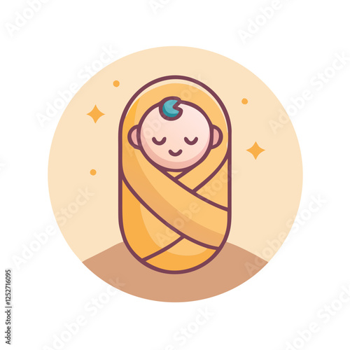 Sleeping newborn baby wrapped in a warm blanket