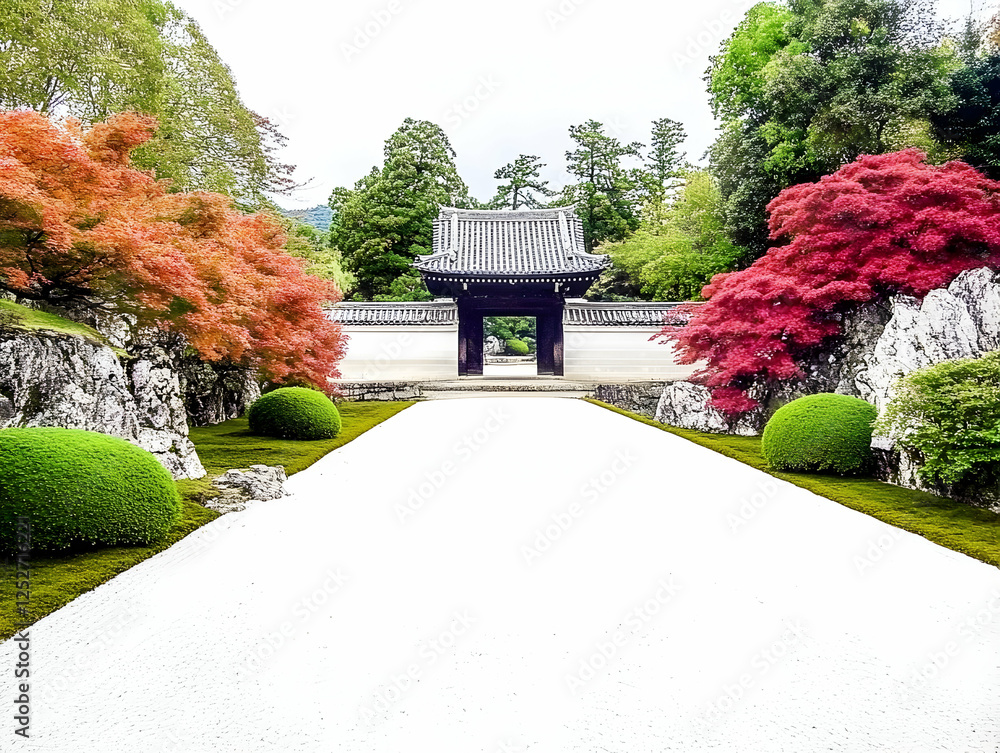Obraz premium Serene Garden Path Illustration
