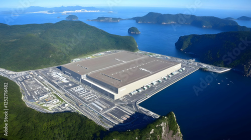 Aerial View Coastal Industr...