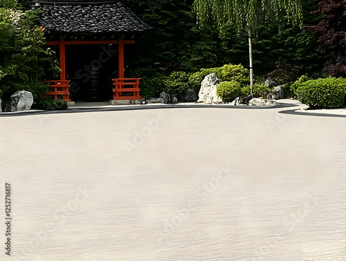 Serene Japanese Garden Illu...