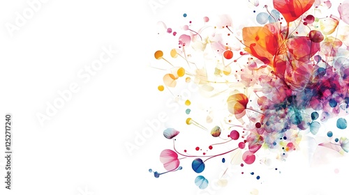 Abstract colorful flower paint splashes background photo