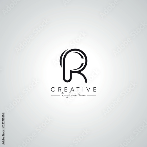 RC CR Letter Modern Artistic Abstract Logo Design. Initial Based Vector Template.
