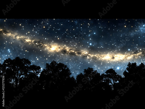 Night Sky Starscape Forest ...