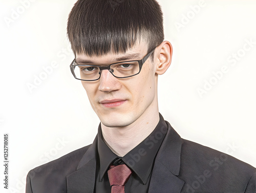 Young Man in Suit Realistic...