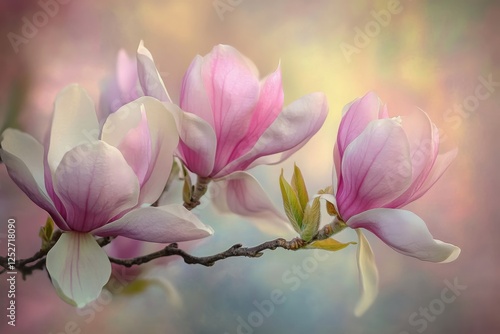 Blooming pink flowers attract pollinators in a vibrant spring garden setting