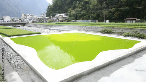 Green Rice Paddy Irrigation...