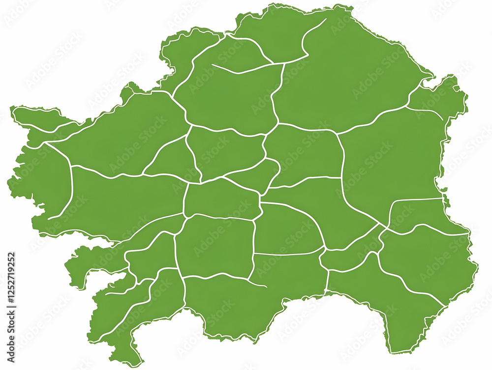 Obraz premium Green Island Map Illustration