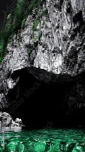 Emerald Cave Waters Illustr...