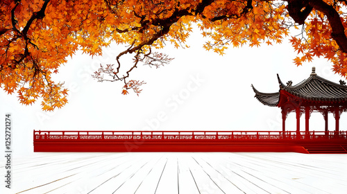 Autumn Pavilion Illustration