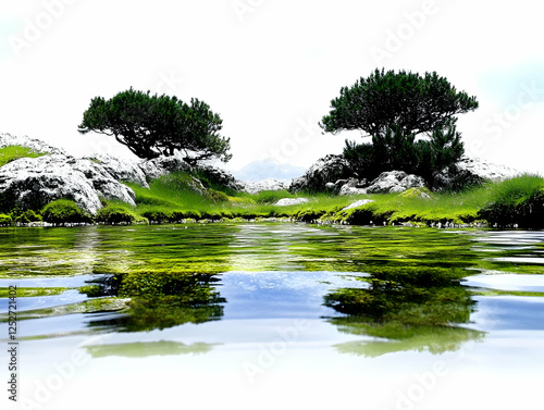 Serene Landscape Illustrati...