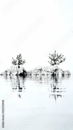 Serene Island Illustration:...