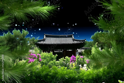 Serene Asian Garden Illustr...