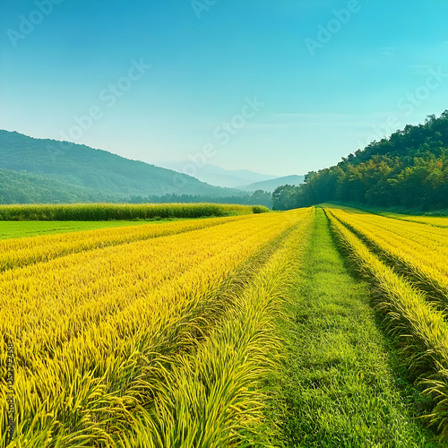 Golden Rice Fields Landscap...