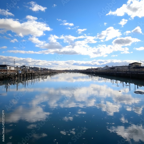 Calming Canal Reflection Photo