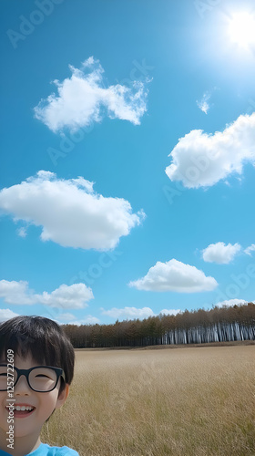 Happy Child in Sunny Field ...