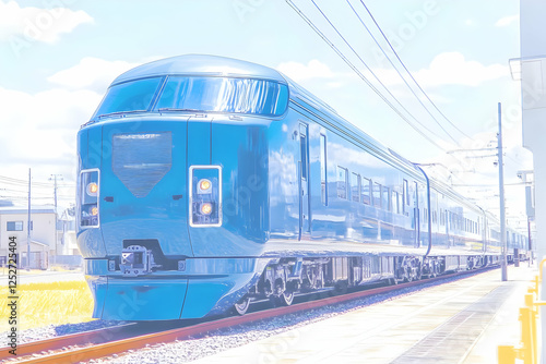 Blue Train Illustration, Ra...