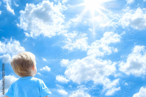 Child Gazing at Sunny Sky I...