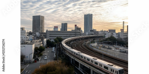 Elevated Train, Cityscape a...