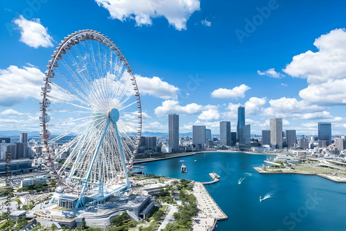 Ferris Wheel Cityscape Aeri...