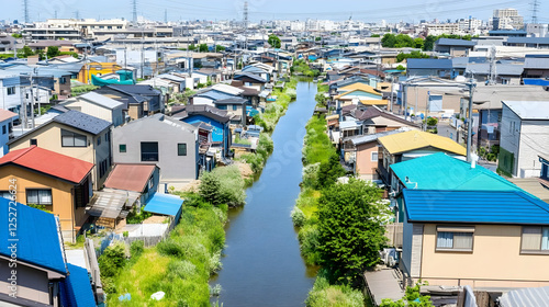 Aerial View of Colorful Hou...