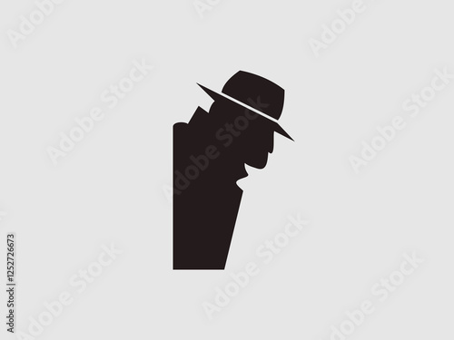 This image depicts a silhouette of a detective figure