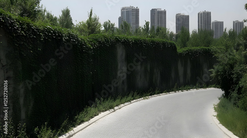 Urban Greenery Wall Road Il...