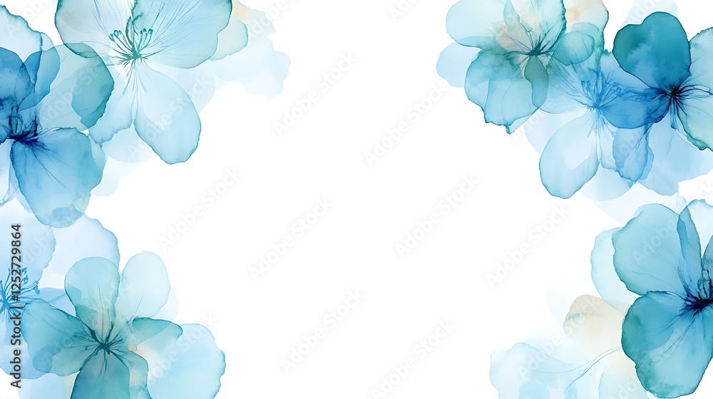 Fototapeta premium Soft watercolor background with teal shades creating a serene and artistic atmosphere