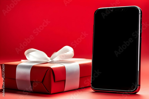 Red Gift Box and Smartphone...