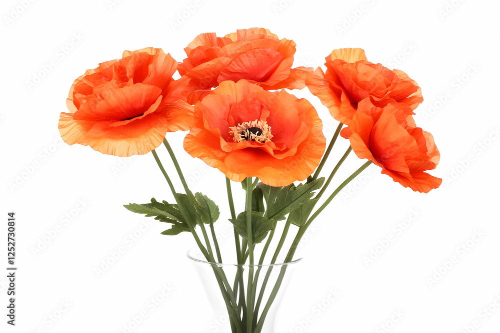 Obraz premium Orange Poppy Flower Illustration