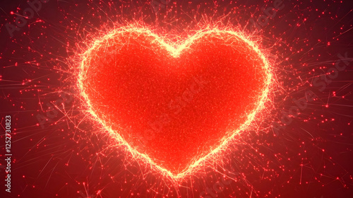 Glowing Heart Abstract 3D B...