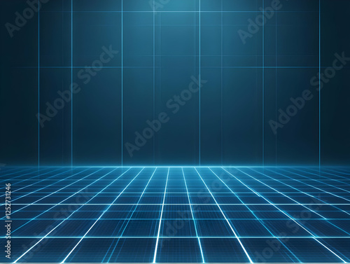 Abstract Blue Grid Backgrou...